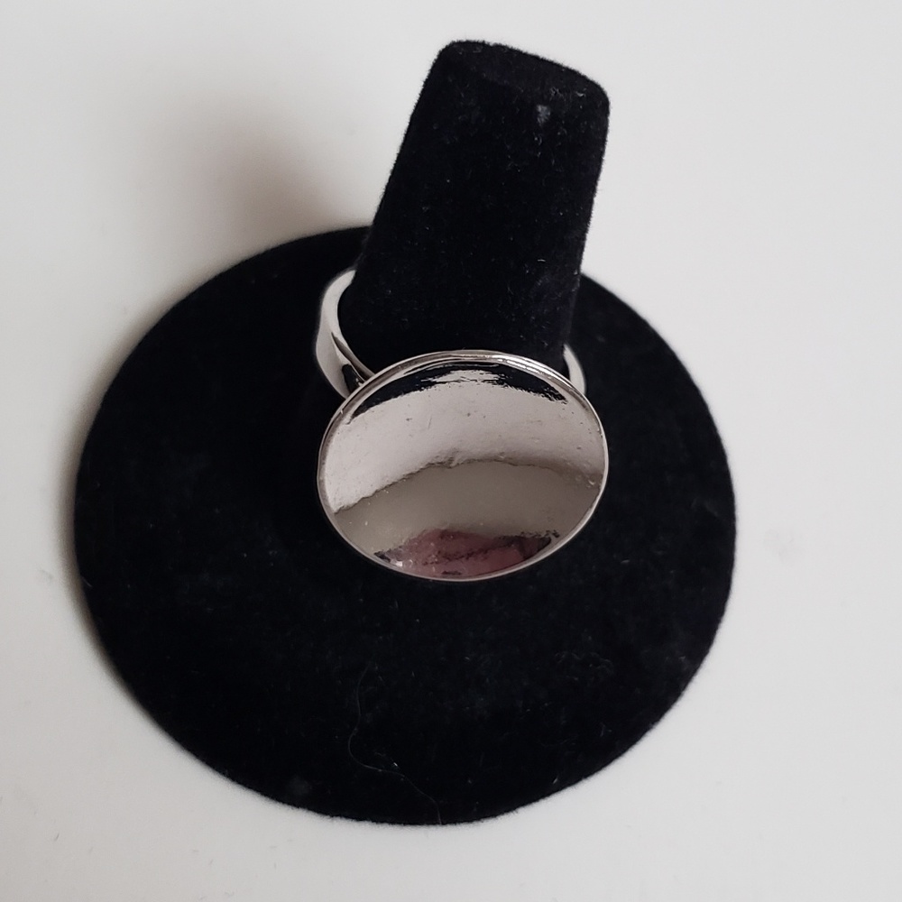 Sterling Silver Concave Circle Ring - image 2